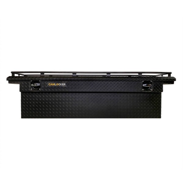 71in Low Profile Crossover Truck Tool Box with Rail, Matte Black Aluminum